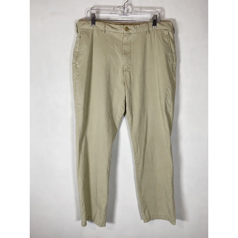 IZOD Saltwater Stretch Chino Pants 38x32 Straight Leg L Classic Khaki Casual
